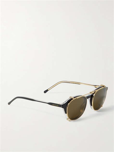 gucci printed round-frame acetate and gold-tone sunglasses|gucci vintage round sunglasses.